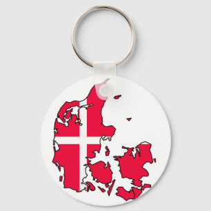 denmark flag map key ring