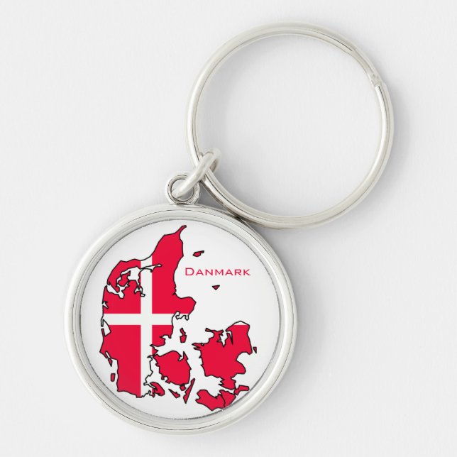 denmark flag map keychain (Front)