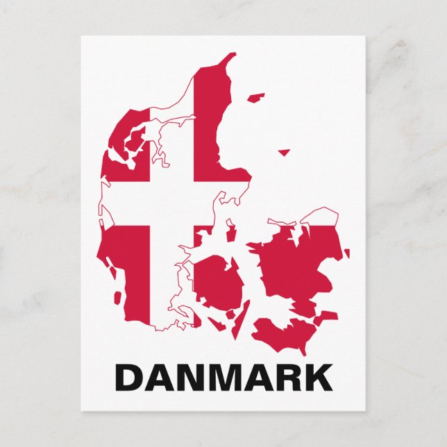 Denmark Flag Map Postcard (Front)