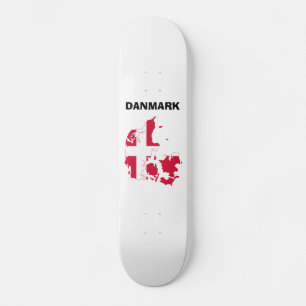 Denmark Flag Map Skateboard