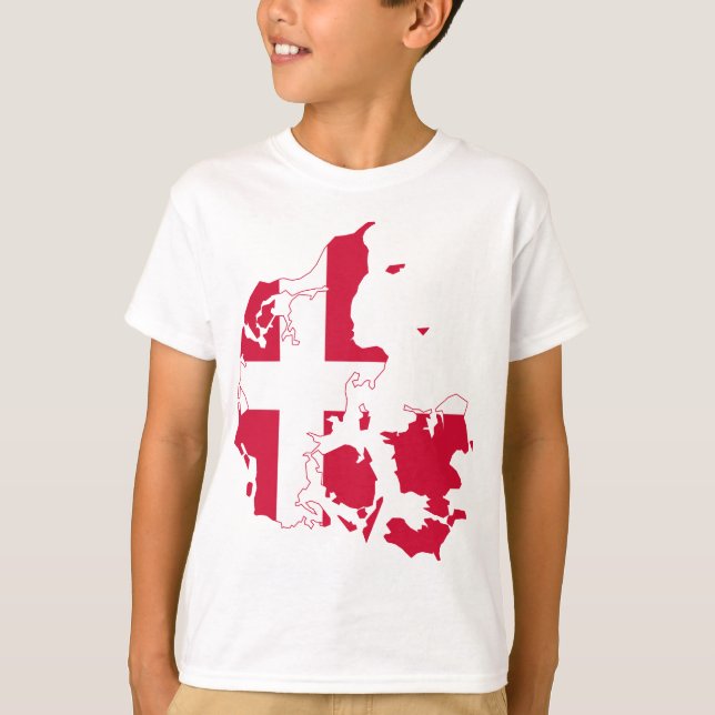Denmark Flag Map T-Shirt (Front)