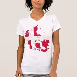 Denmark Flag Map T-Shirt