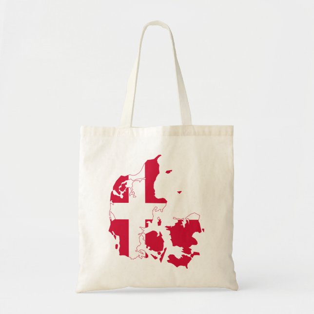 Denmark Flag Map Tote Bag (Front)