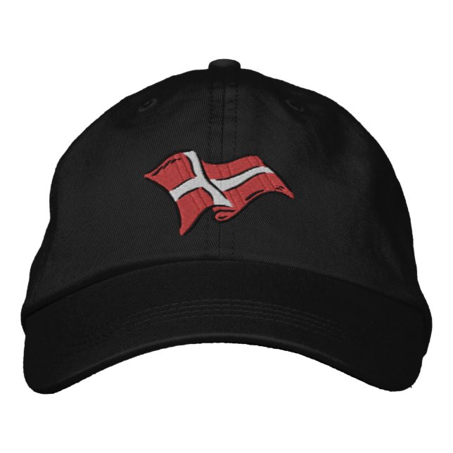 Denmark flag of Denmark Dansk flag for Danes Recol Embroidered Hat (Front)