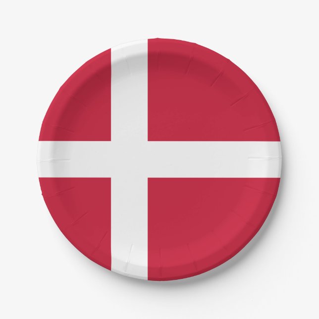 Denmark Flag Paper Plate (Front)
