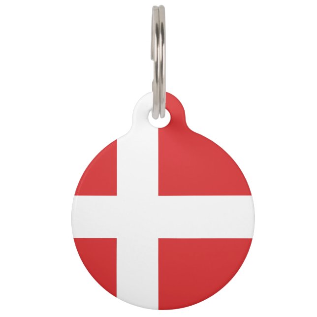 Denmark flag pet tag (Front)