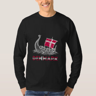 Denmark Flag Pride Viking Danish Valhalla Dansk Ro T-Shirt