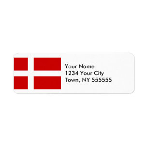 Denmark Flag Return Address Label