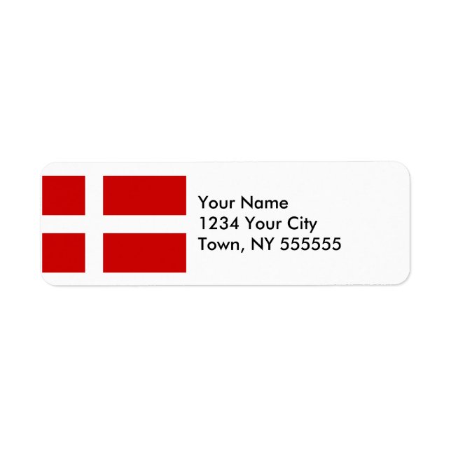 Denmark Flag Return Address Label (Front)