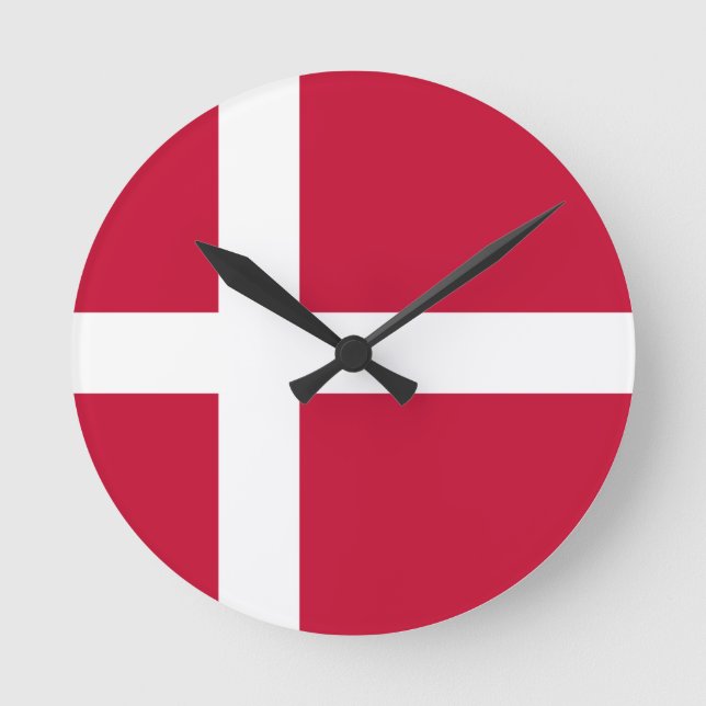 Denmark Flag Round Clock (Front)