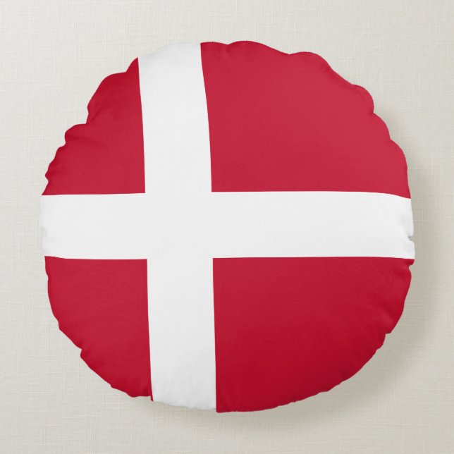 Denmark Flag Round Cushion (Front)