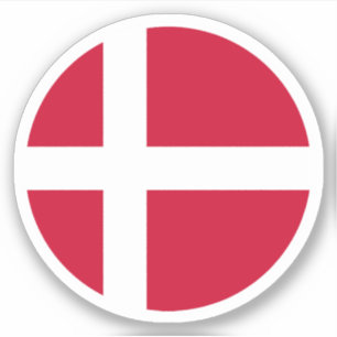 Denmark Flag Round Sticker