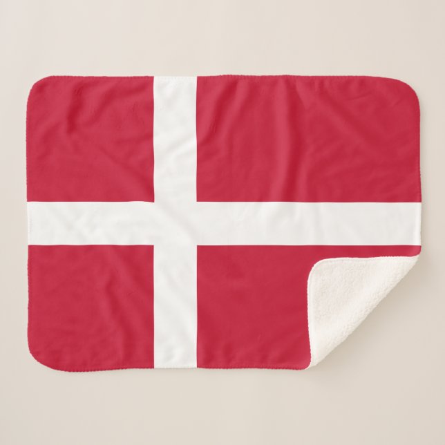 Denmark Flag Sherpa Blanket (Front (Horizontal))