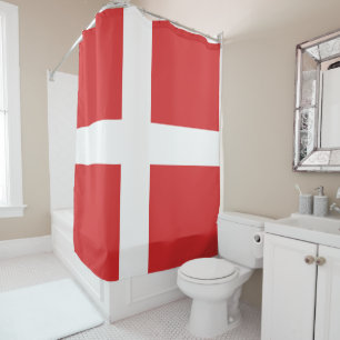 Denmark flag shower curtain