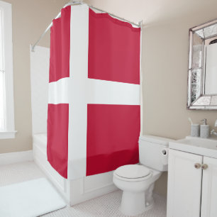 Denmark flag shower curtain