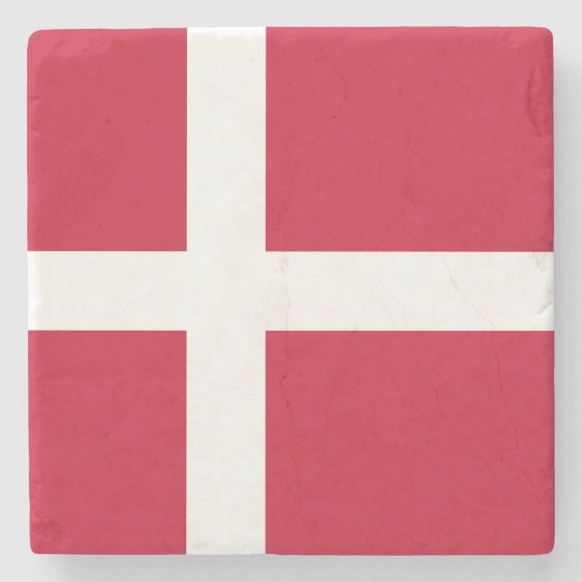 Denmark Flag Stone Coaster (Front)