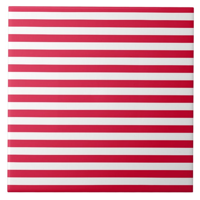 Denmark flag stripes country colour pattern red wh ceramic tile (Front)