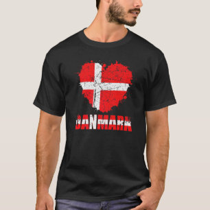 Denmark Flag Vintage Danmark Heart Danish Men Wome T-Shirt