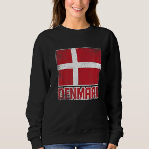 Denmark Flag Vintage Retro Country Danish Dane Pri Sweatshirt