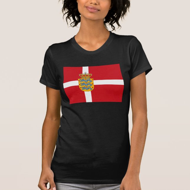 Denmark Flag w COA T-shirt (Front)