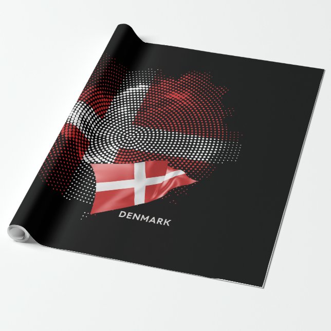 Denmark flag wrapping paper (Unrolled)