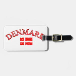 Denmark football design luggage tag