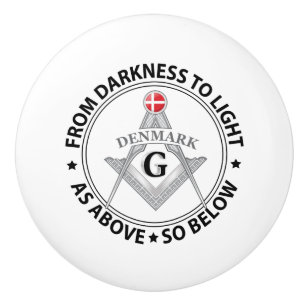 Denmark freemasonry sign ceramic knob