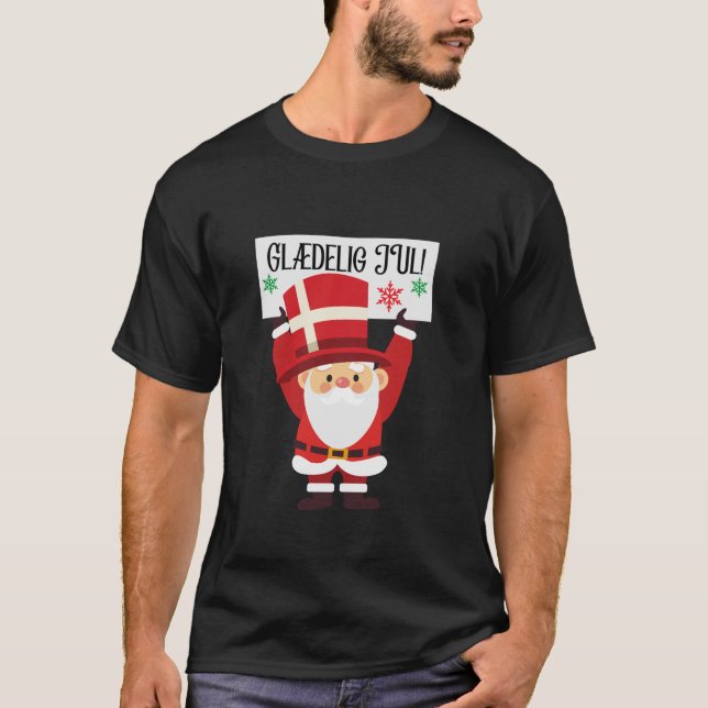 Denmark Gl delig Jul Danish Merry Christmas Gl del T-Shirt (Front)