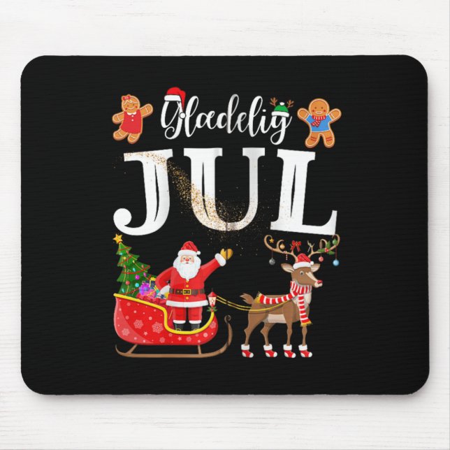 Denmark Glædelig Jul Danish Merry Christmas Glædel Mouse Pad (Front)