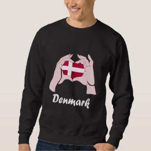 Denmark Hand Sign Love Heart Denmark Flag Danish R Sweatshirt