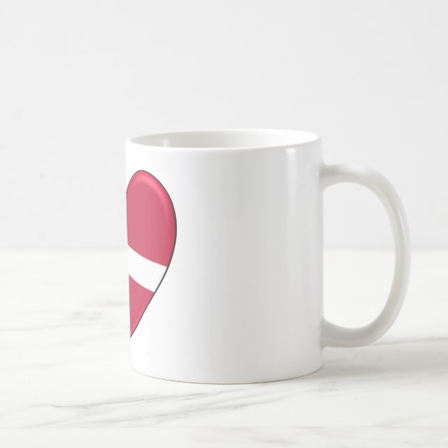 Denmark Heart Flag Coffee Mug (Right)
