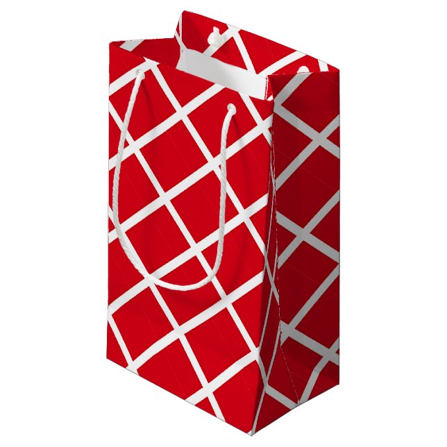 Denmark Inspired Flag Pattern Small Gift Bag (Front Angled)