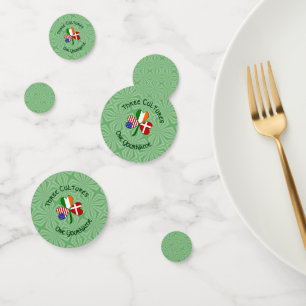 Denmark Ireland USA Shamrock Flag Personalised Confetti