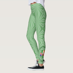 Denmark Ireland USA Shamrock Flag Personalised  Leggings