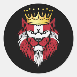 Denmark Lion King Flag Classic Round Sticker