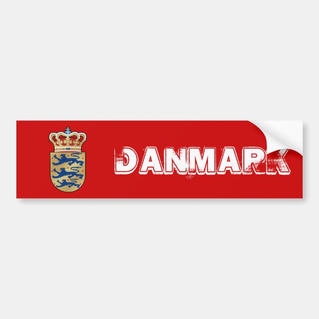 Denmark logo badge coat of arms royal crest bumper sticker (Front)