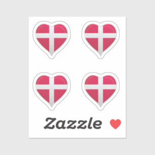 Denmark love flag pride heart sticker