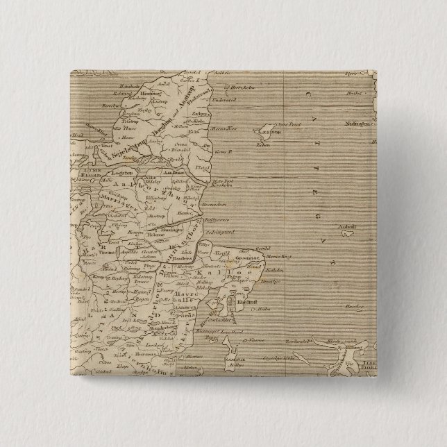Denmark Map by Arrowsmith 15 Cm Square Badge (Front)