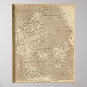 Denmark Map by Arrowsmith Poster