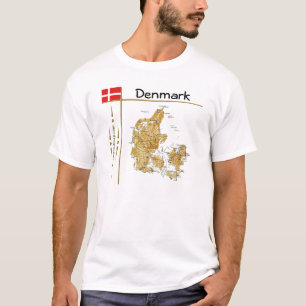 Denmark Map + Flag + Title T-Shirt