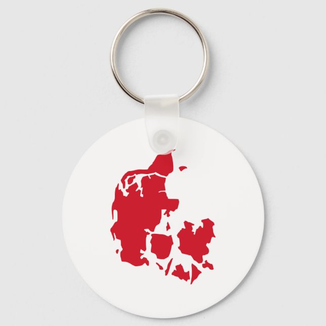 Denmark Map Key Ring (Front)