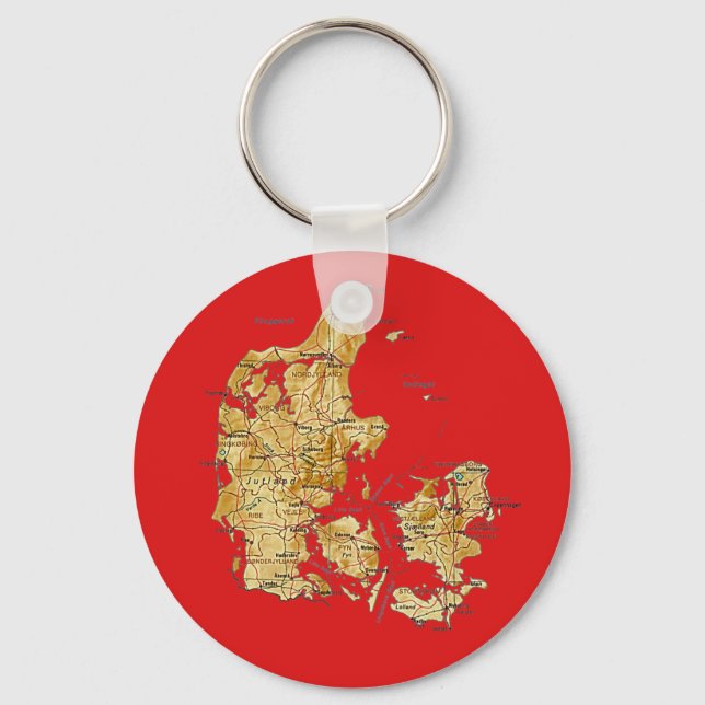 Denmark Map Keychain (Front)
