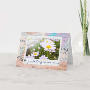 Denmark Marguerite Daisy Floral Emblem on Map Card