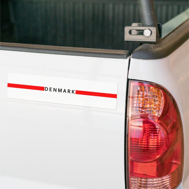 Denmark minimalistic flag bumper sticker (On Truck)