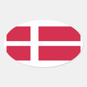 Denmark National Flag Oval Sticker
