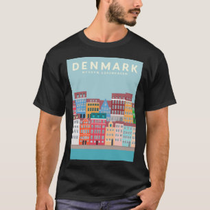 Denmark Nyhavn Copenhagen Travel Poster T-Shirt