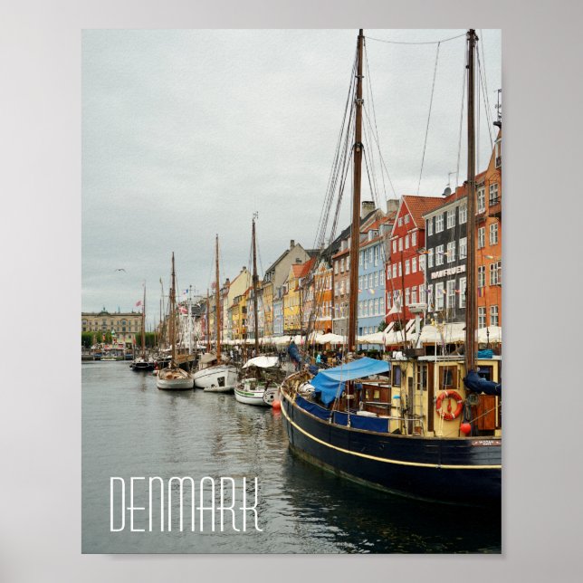 Denmark, Nyhavn street boats  Poster (Front)