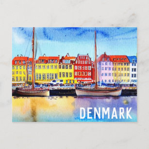 Denmark, Nyhavn street Postcard 2