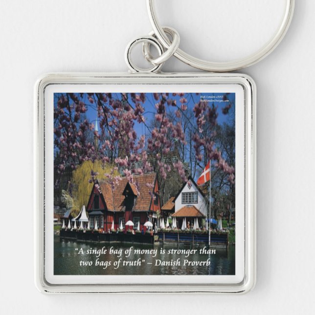 Denmark Photo & Famous Proverb Key Ring (Front)
