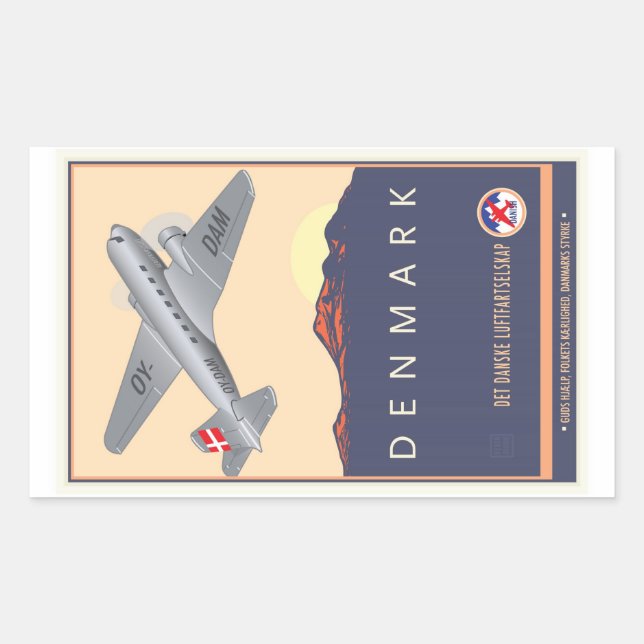Denmark Rectangular Sticker (Front)
